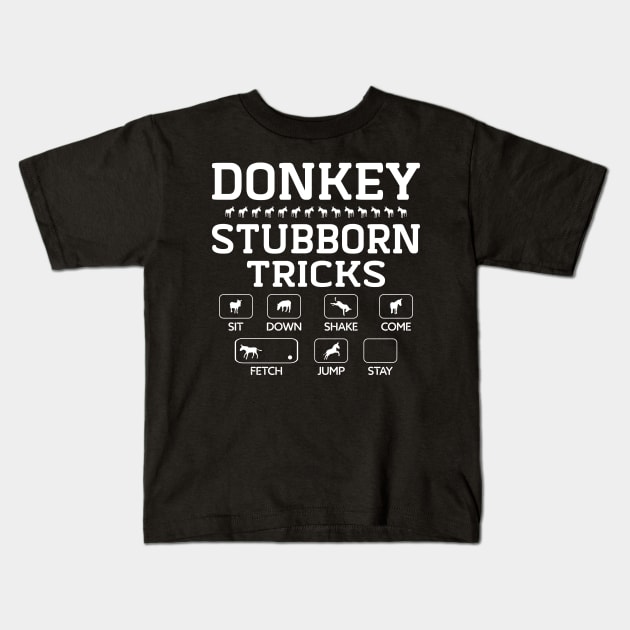 Donkey Stubborn Tricks Kids T-Shirt by Imutobi